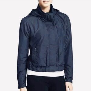 Athleta Navy Hooded Lightweight Bomber Jacket - Women's